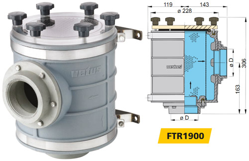 фильтр забортной воды Vetus FTR1900