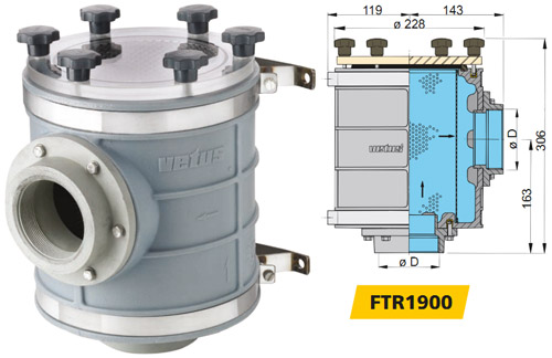 фильтр забортной воды Vetus FTR1900 фильтр забортной воды Vetus FTR1900