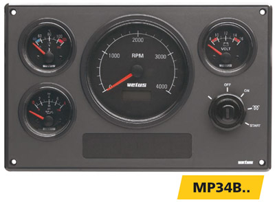 панель приборов Vetus MP34B.. приборная панель Vetus MP34BS12A MP34BS24A